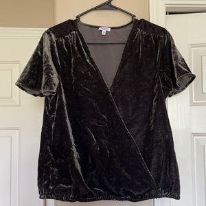 Velvet Wrap Blouse